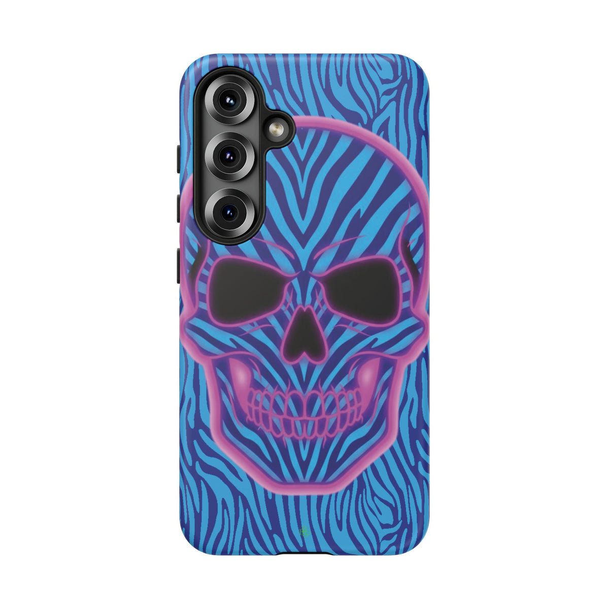 Neon Zebra Skull Tough Phone Case for iPhone, Galaxy, or Google Pixel