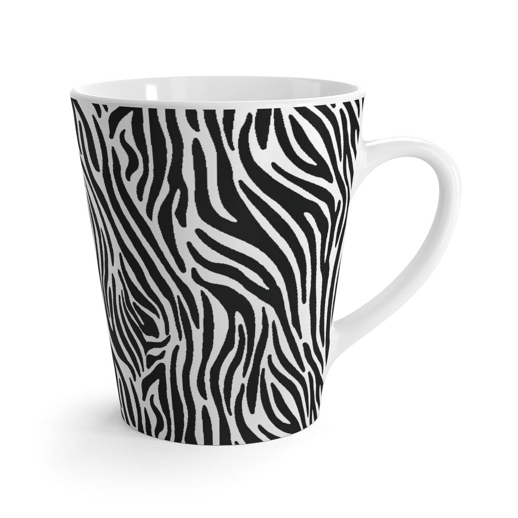 Black and White Zebra Print Latte Mug
