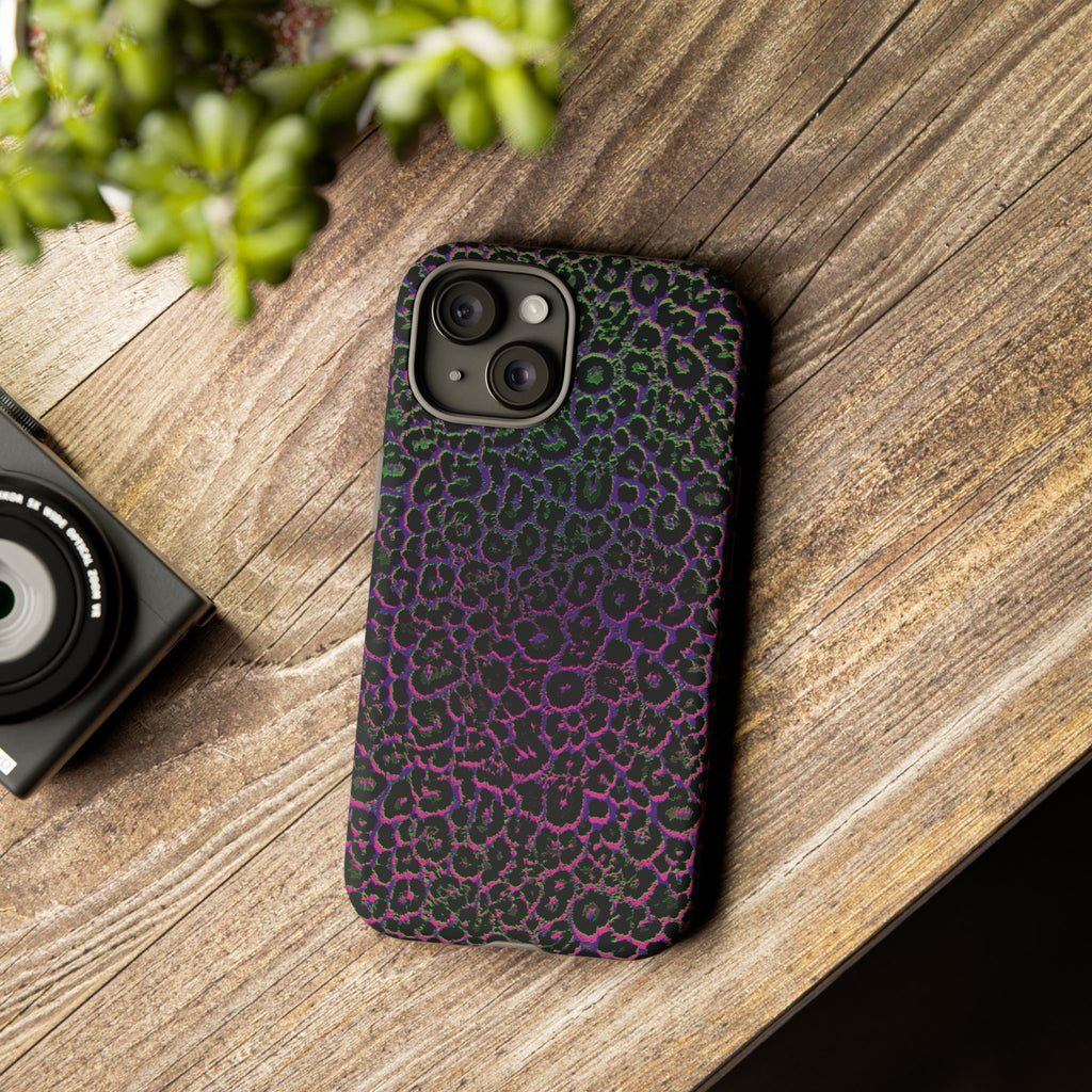 Colorful Leopard Tough Phone Case for iPhone, Galaxy, or Google Pixel
