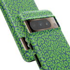Blue Neon Green  Leopard Tough Phone Case for iPhone, Galaxy, or Google Pixel
