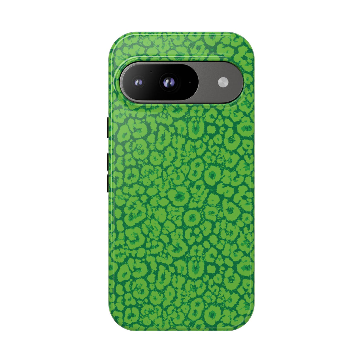 Neon Green Leopard Tough Phone Case for iPhone, Galaxy, or Google Pixel