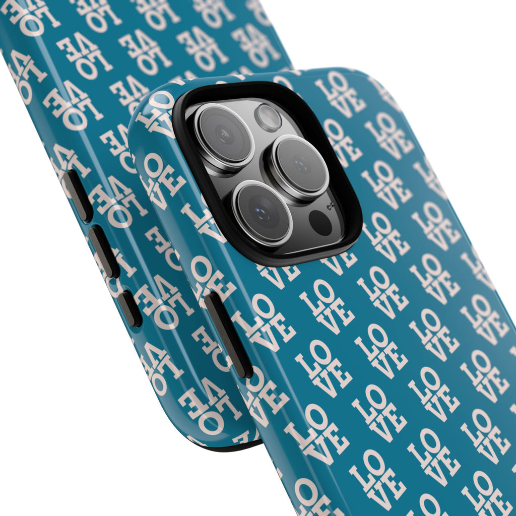LOVE Teal Green Tough Phone Case iPhone, Galaxy, or Google Pixel