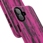 Hot Pink wood print Design Tough Phone Case for iPhone, Galaxy, or Google Pixel