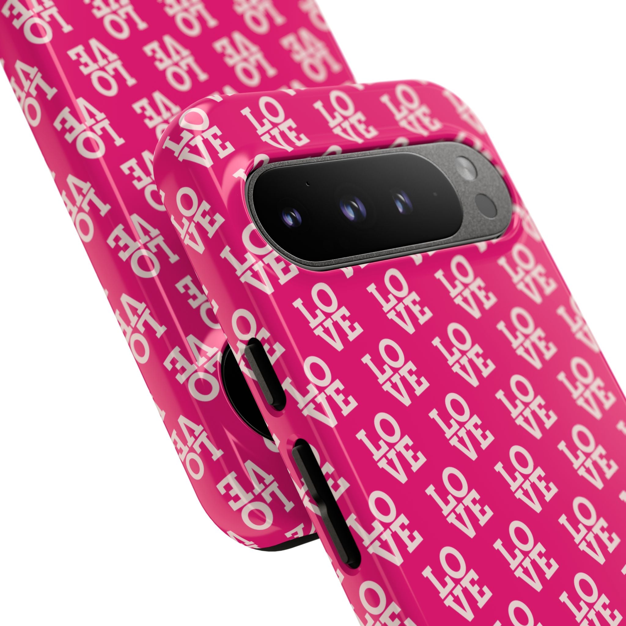 Vibrant Pink LOVE Tough Case iPhone, Galaxy, or Google Pixel