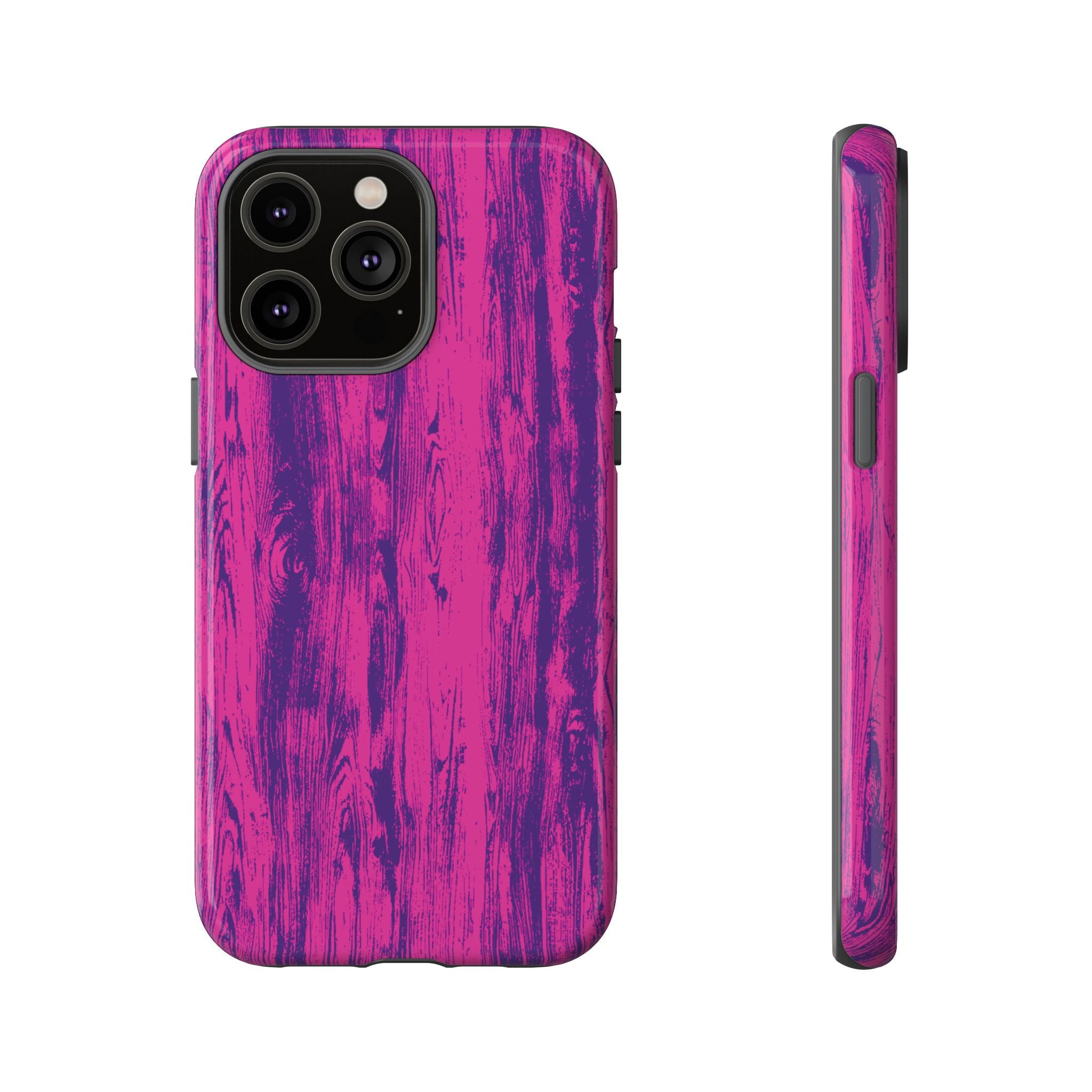 Pink Purple Wood Tough Phone Case iPhone, Galaxy, or Google Pixel