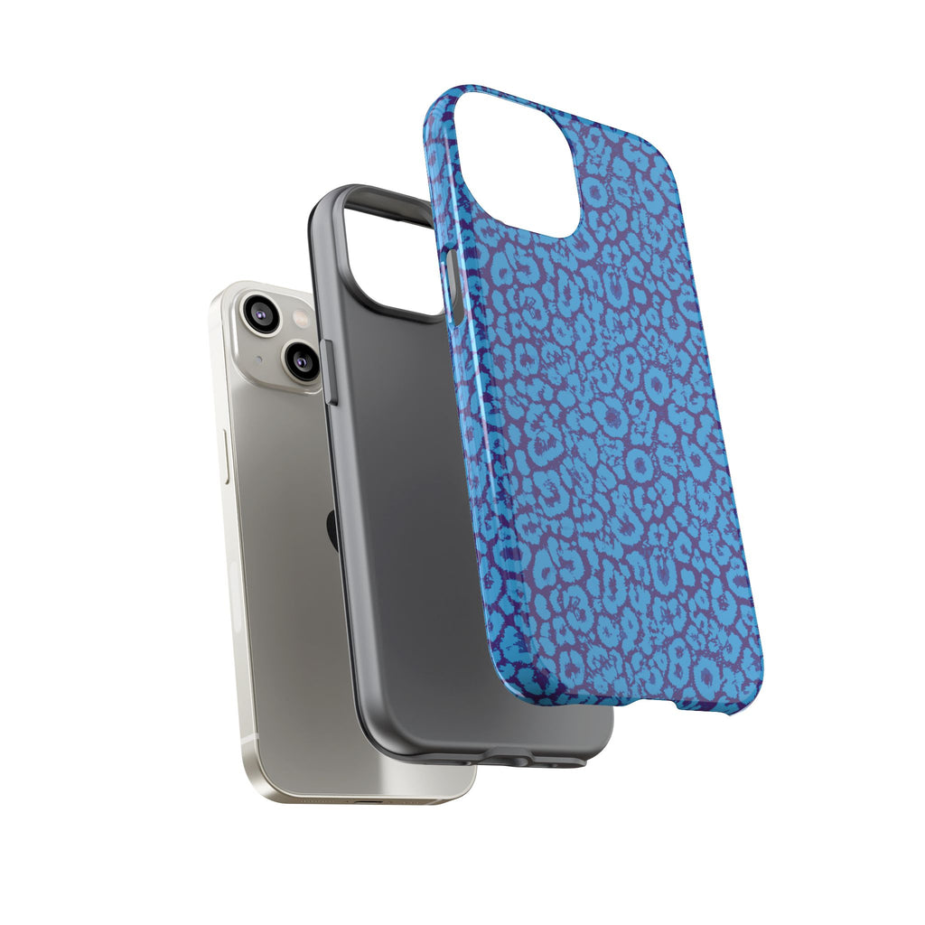 Blue Purple Leopard Tough Phone Case iPhone, Galaxy, or Google Pixel