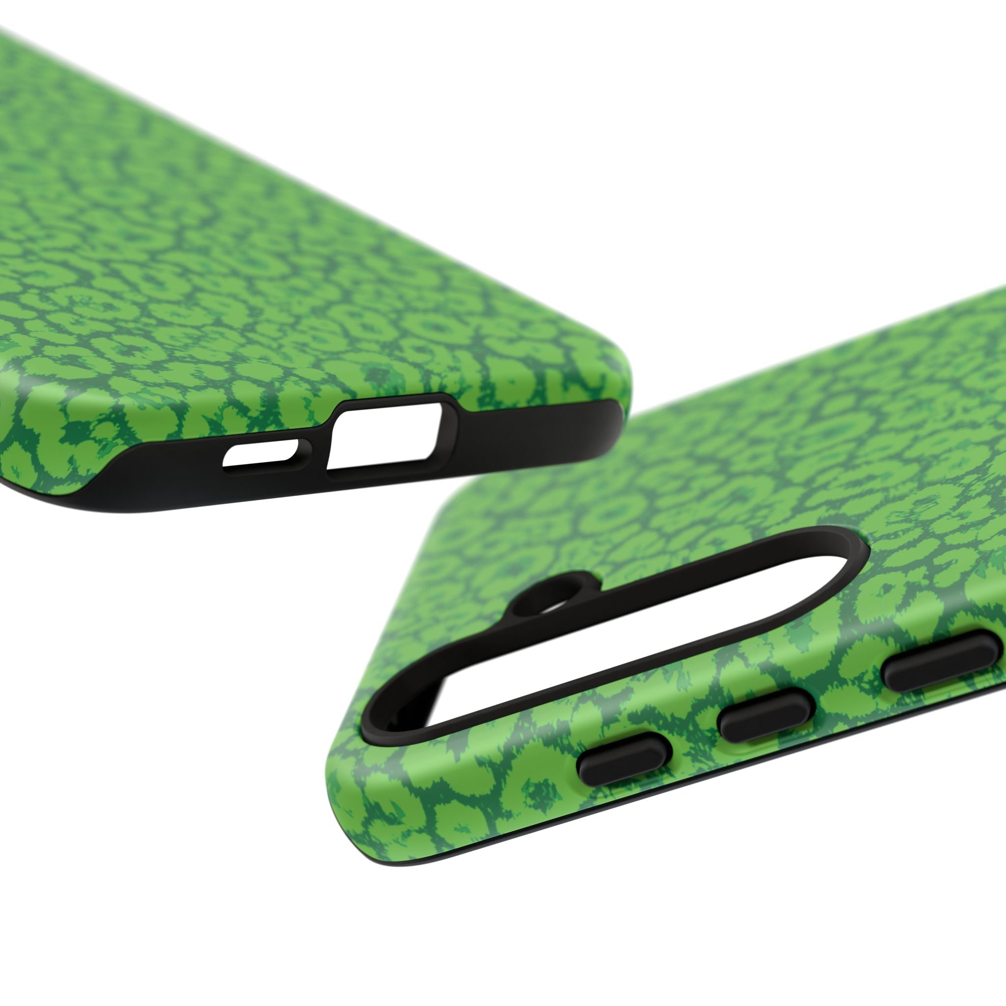 Neon Green Leopard Tough Phone Case for iPhone, Galaxy, or Google Pixel