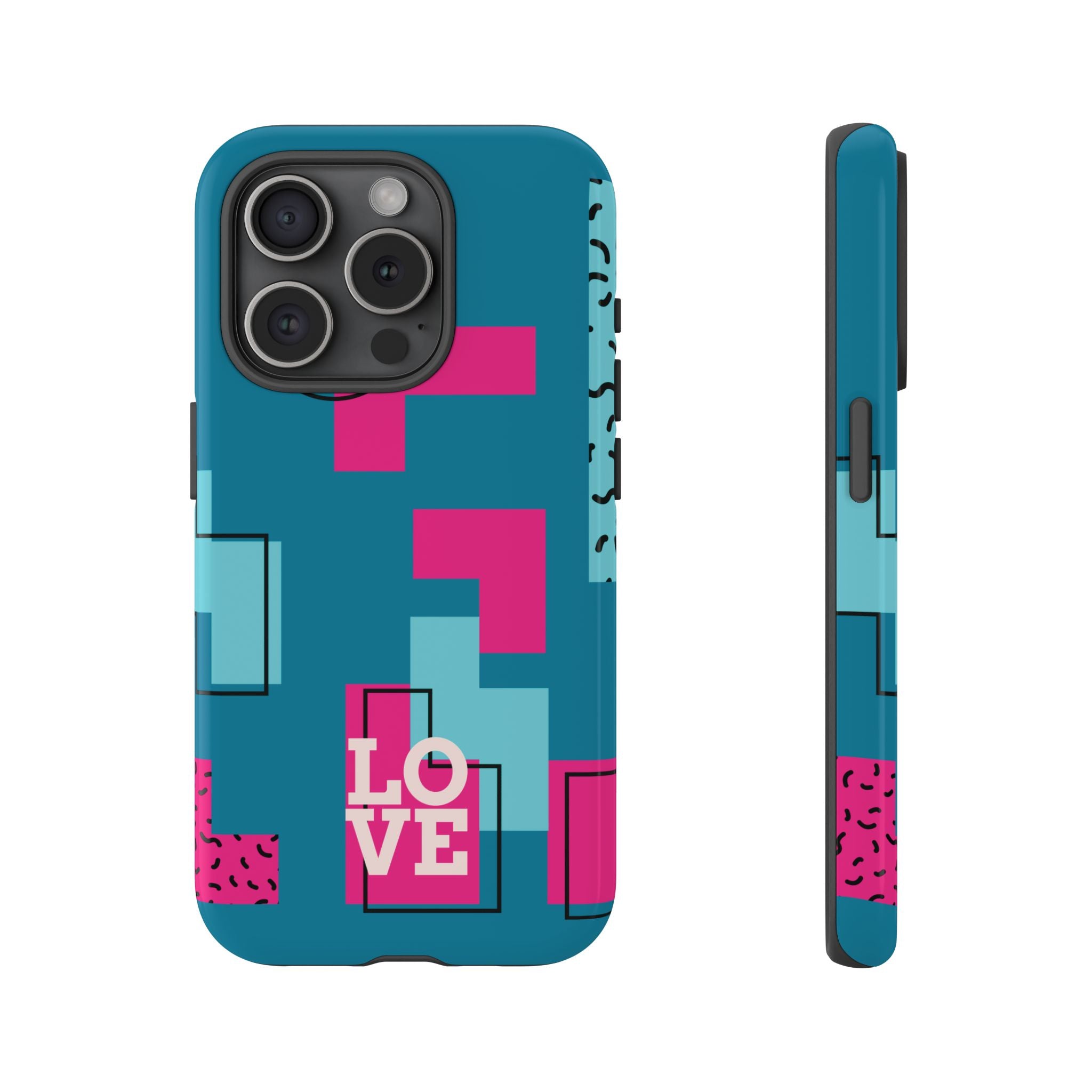 LOVE Teal Green Tough Phone Case for iPhone, Galaxy, or Google Pixel