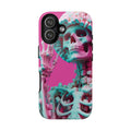 Neon Pink Skeleton Tough Phone Case for iPhone, Galaxy and Google Pixel