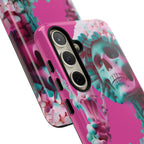 Neon Pink Skeleton Tough Phone Case for iPhone, Galaxy and Google Pixel