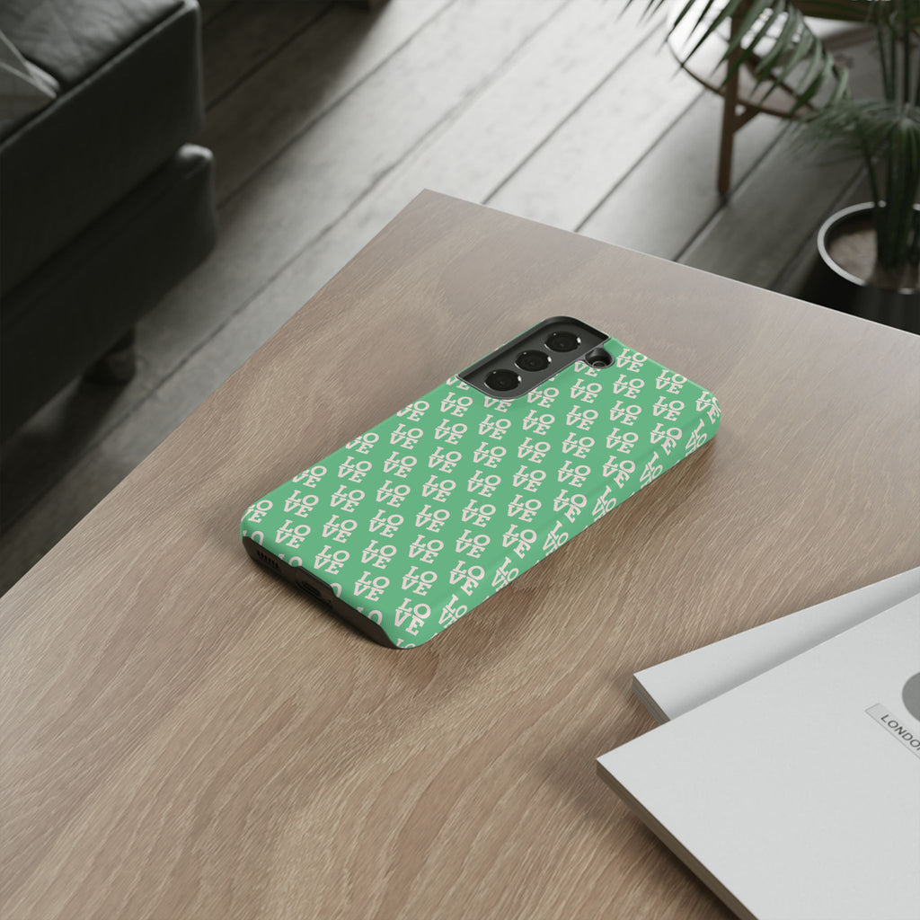 LOVE Aqua Tough Phone Case for iPhone, Galaxy, or Google Pixel