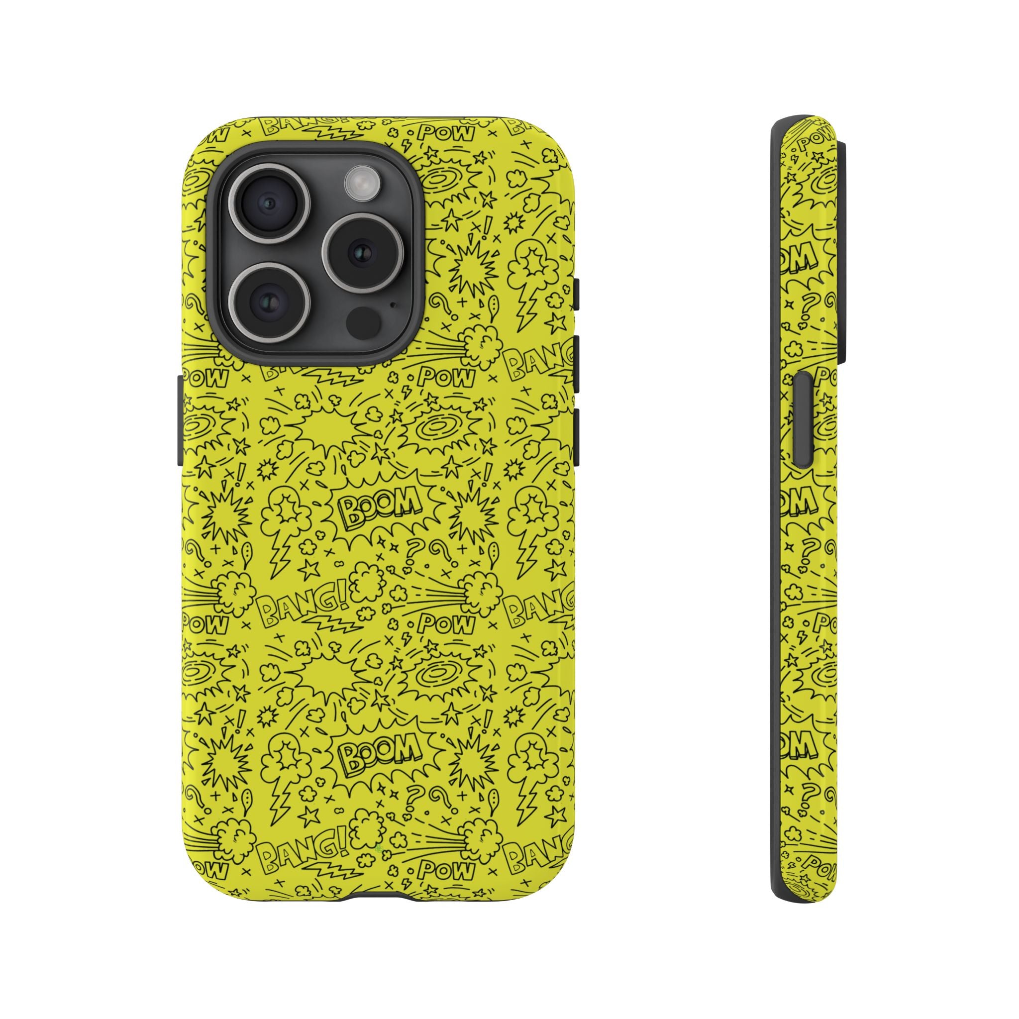 Neon Yellow Wow RG Tough Phone Case for iPhone, Galaxy, or Google Pixel