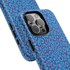 Blue Purple Leopard Tough Phone Case iPhone, Galaxy, or Google Pixel