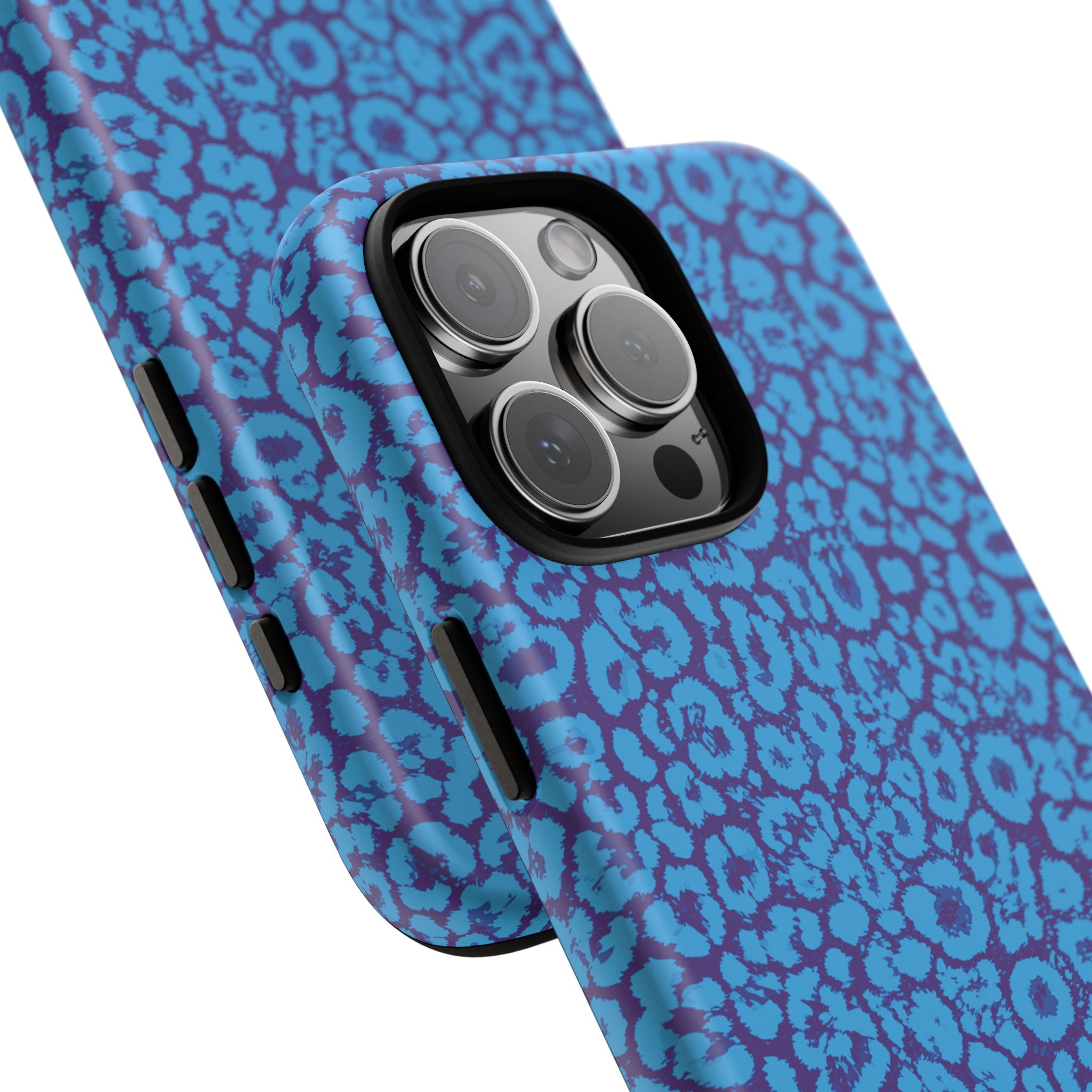 Blue Purple Leopard Tough Phone Case iPhone, Galaxy, or Google Pixel