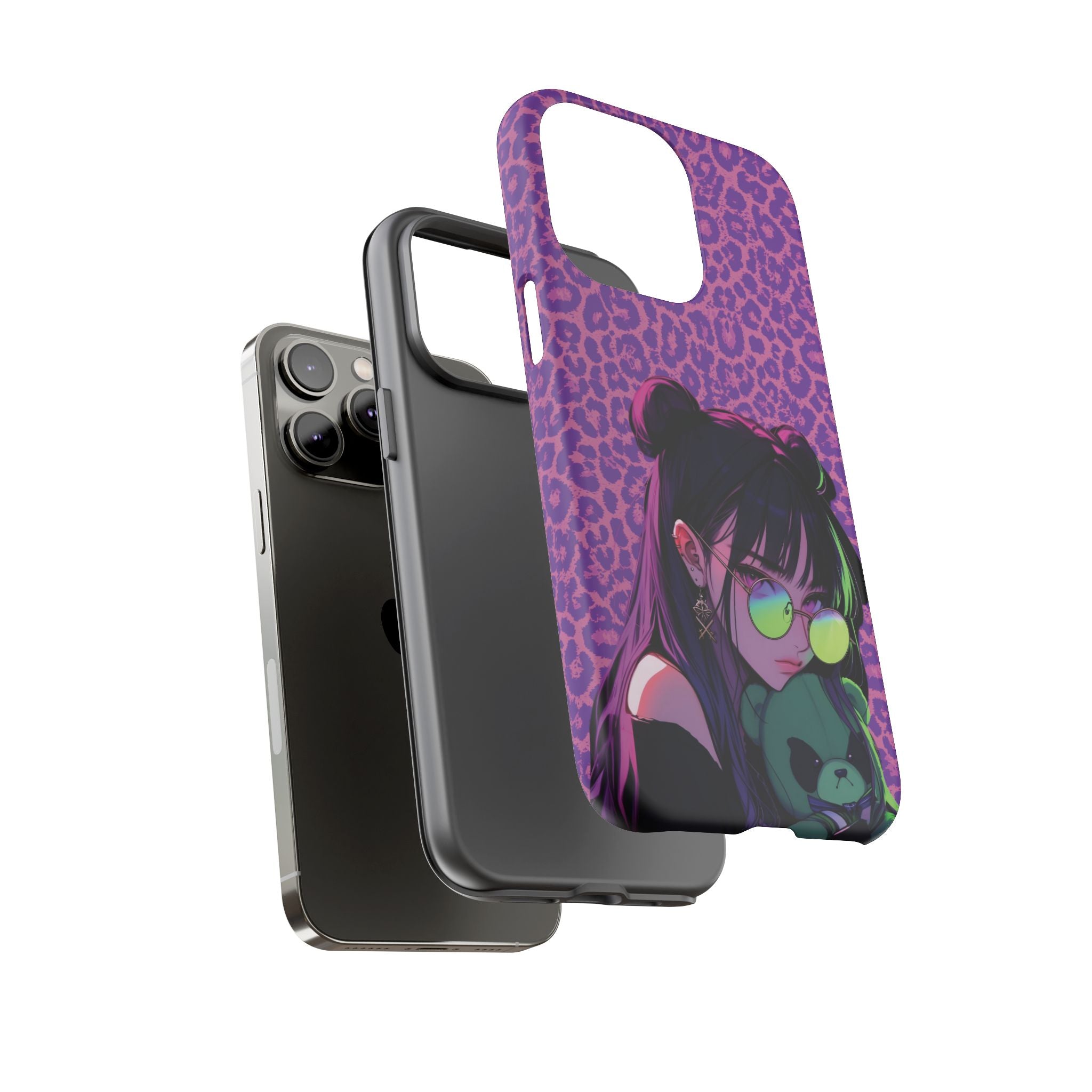 Purple Pink Leopard Kz iPhone, Galaxy and Google Tough Cases