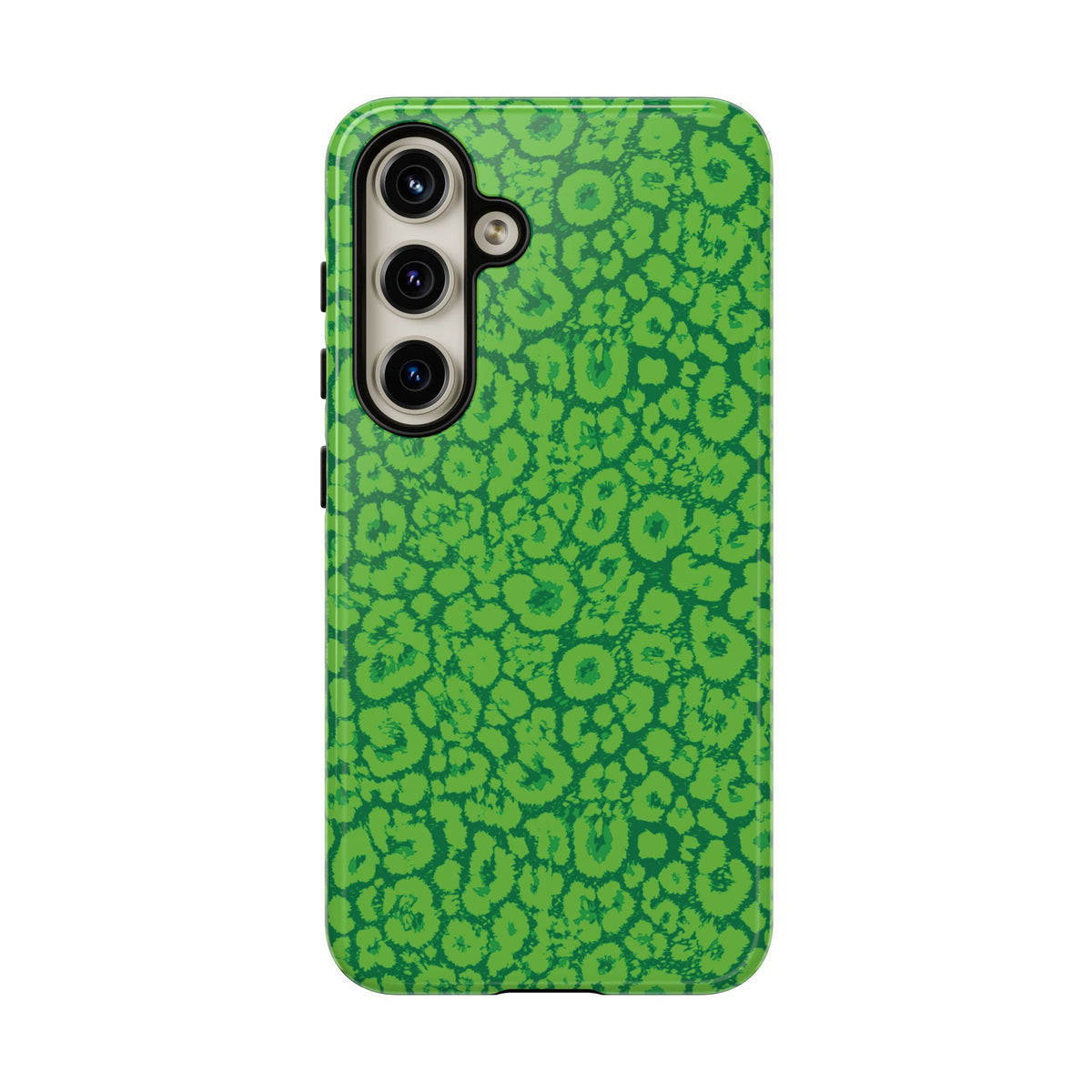 Neon Green Leopard Tough Phone Case for iPhone, Galaxy, or Google Pixel