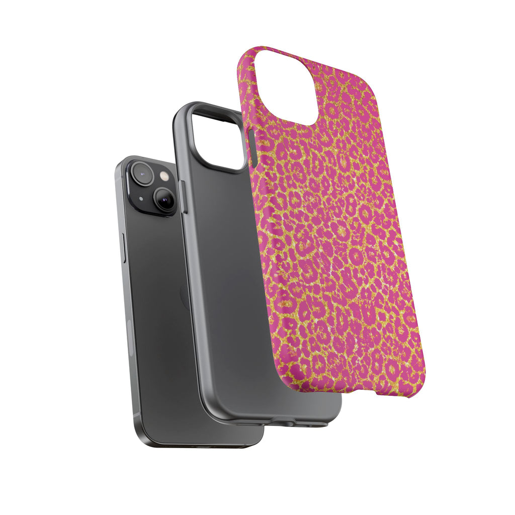 Pink Gold Leopard Tough Case for iPhone, Galaxy, or Google Pixel