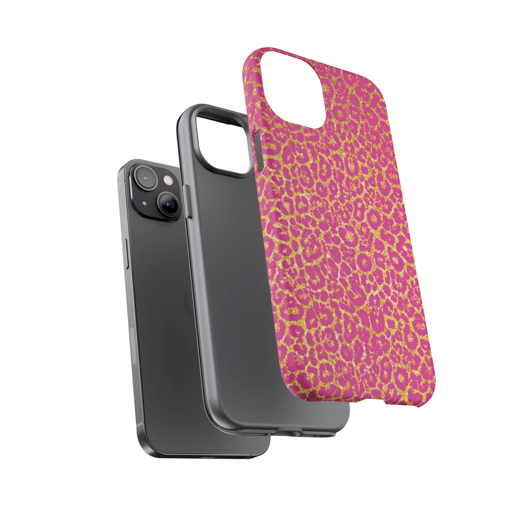 Pink Gold Leopard Tough Case for iPhone, Galaxy, or Google Pixel