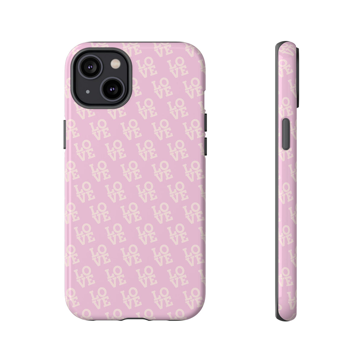 LOVE Pink Tough Phone Case for iPhone, Galaxy, or Google Pixel