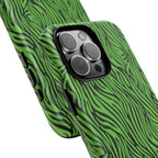 Neon Green Zebra Tough Phone Case iPhone, Galaxy, or Google Pixel
