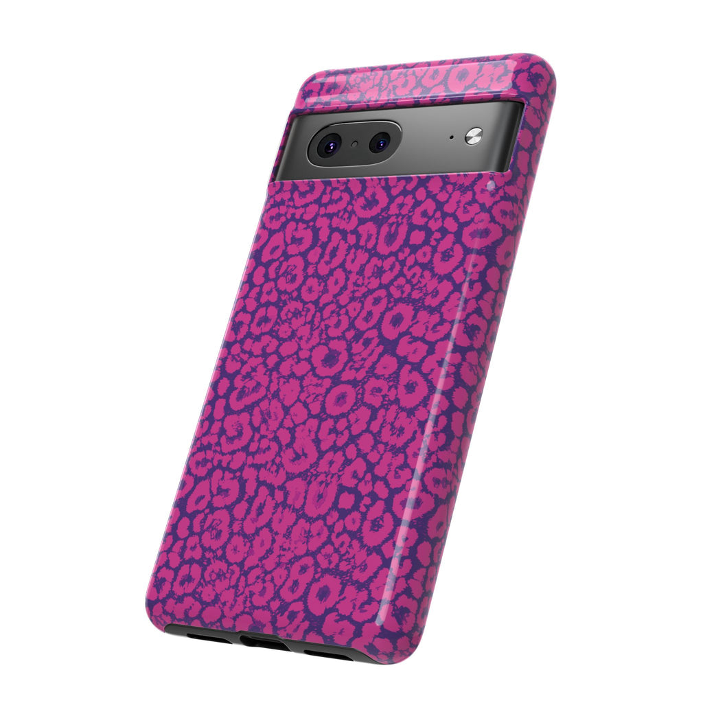 Pink Purple Leopard Tough Phone Case iPhone, Galaxy and Google Pixel