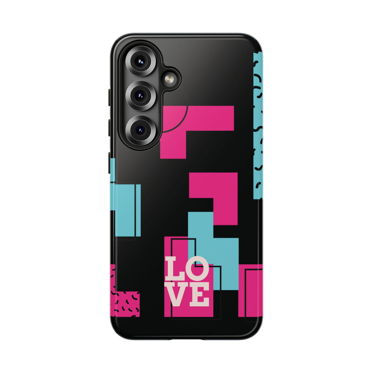 Retro Blocks LOVE Tough Case for iPhone, Galaxy or Google Pixel