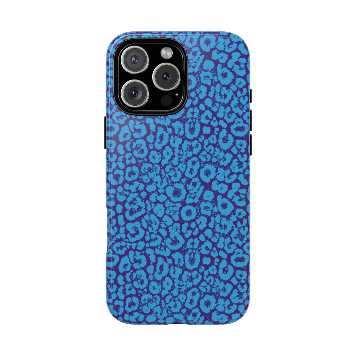 Blue Purple Leopard Tough Phone Case iPhone, Galaxy, or Google Pixel