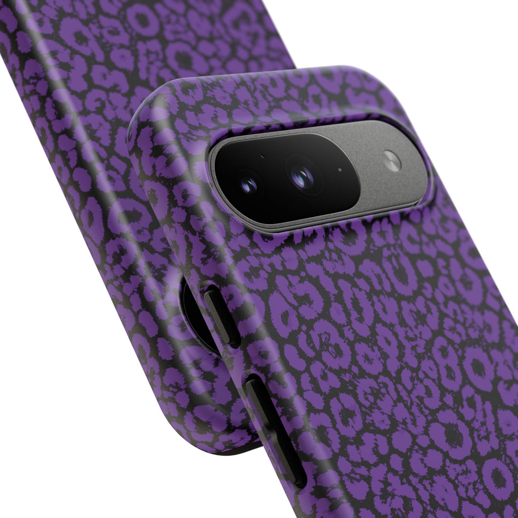 Purple Leopard Tough Case for iPhone, Galaxy or Google Pixel