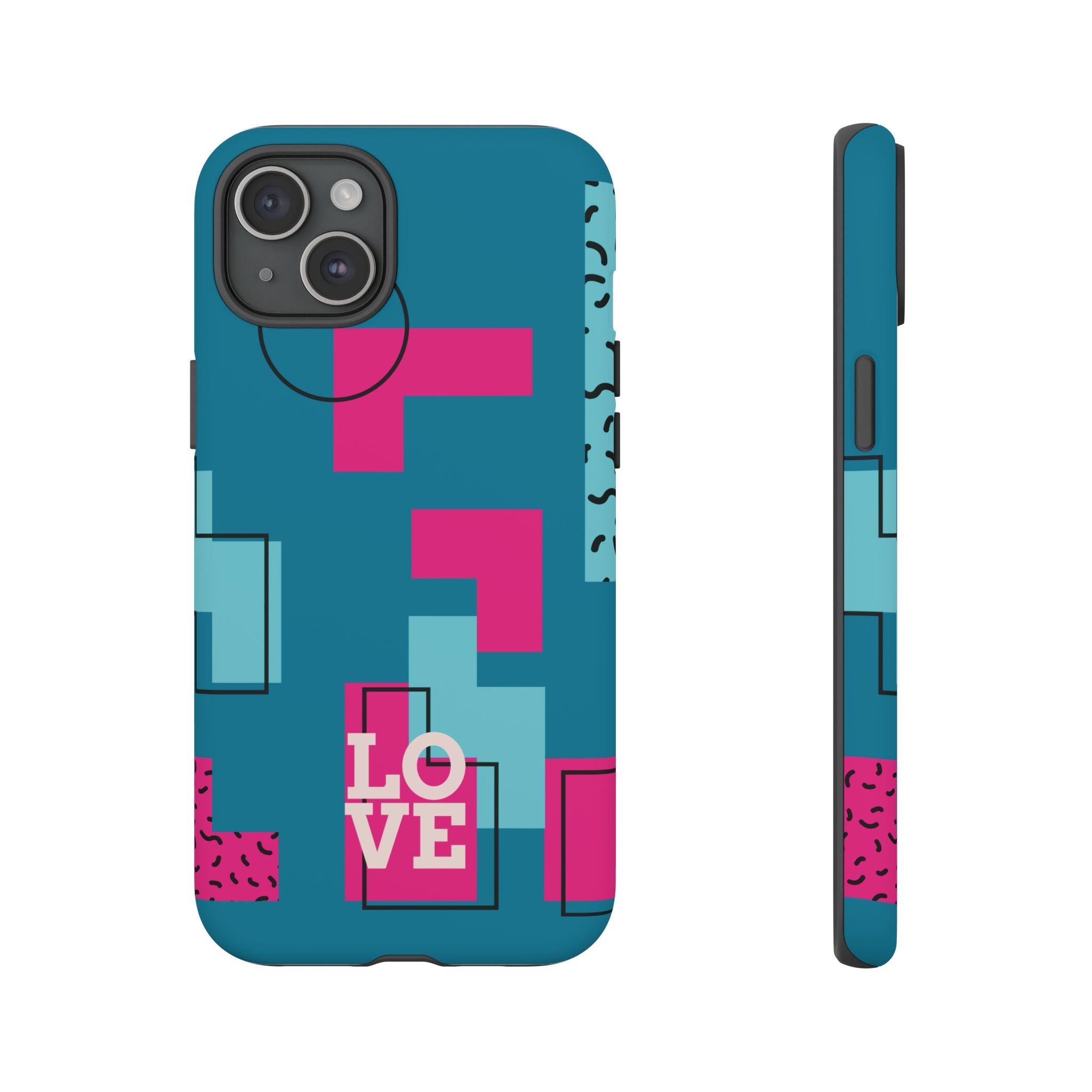 LOVE Teal Green Tough Phone Case for iPhone, Galaxy, or Google Pixel