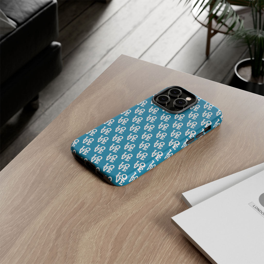 LOVE Teal Green Tough Phone Case iPhone, Galaxy, or Google Pixel