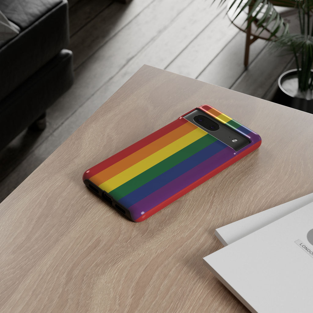 LGBTQ Rainbow Flag Tough Phone Case for iPhone, Galaxy, or Google Pixel