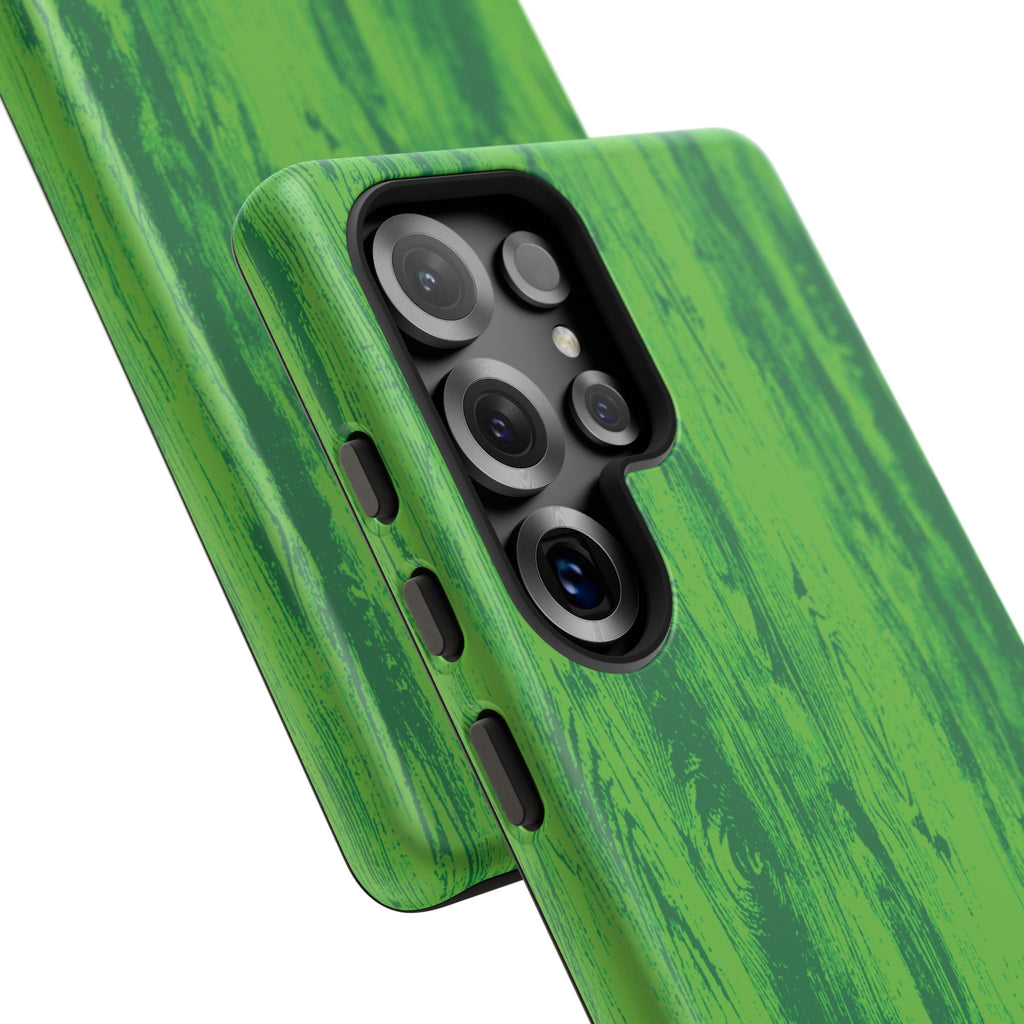 Neon Green Wood Print Tough Phone Case iPhone, Galaxy, or Google Pixel