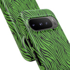 Neon Green Zebra Tough Phone Case iPhone, Galaxy, or Google Pixel