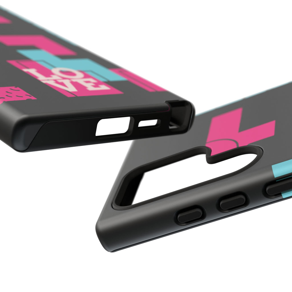 Retro Blocks LOVE Tough Case for iPhone, Galaxy or Google Pixel