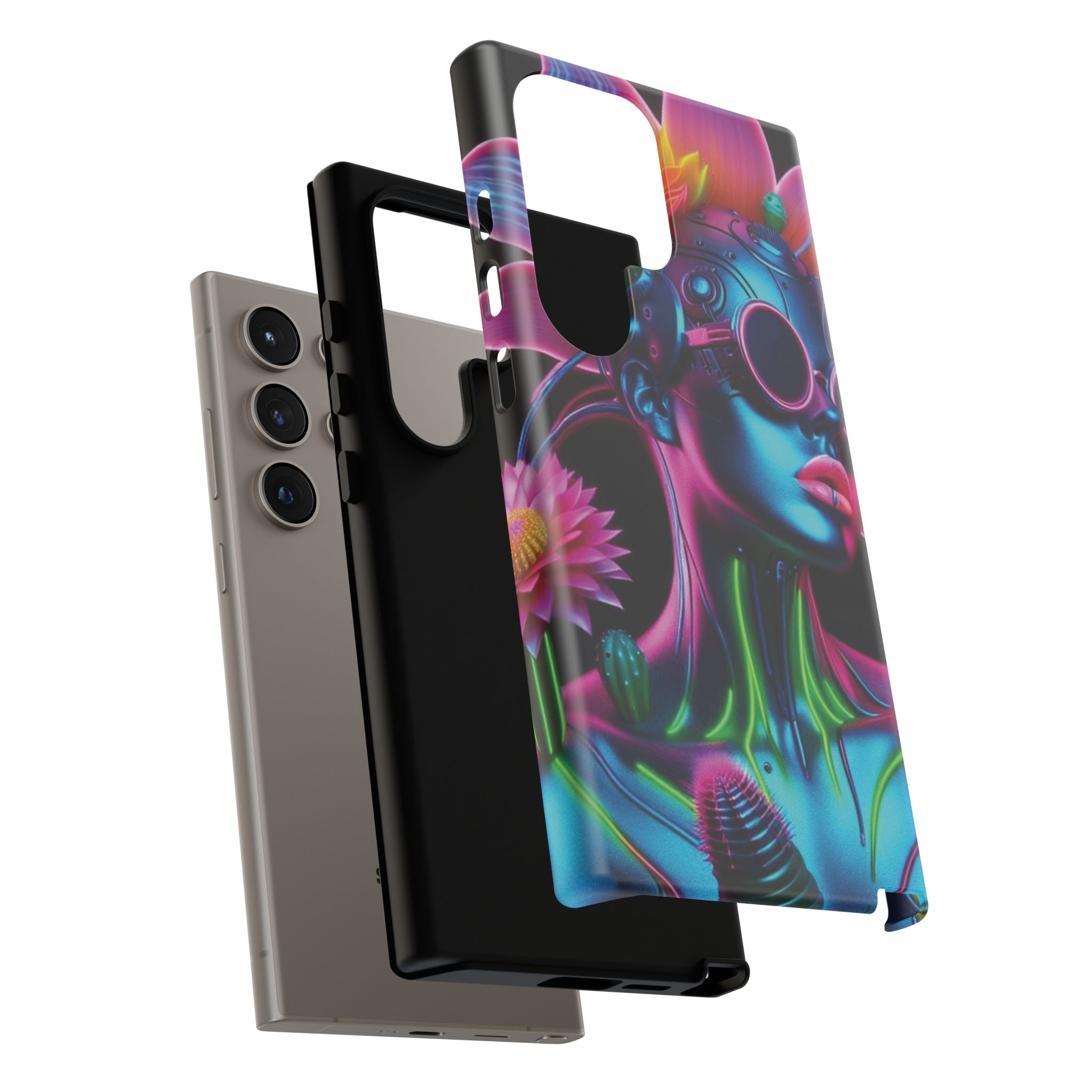 Neon Androgen Cactus Flower Tough Phone Case for iPhone, Galaxy, or Google Pixel