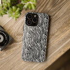 Black and White Zebra Print Tough Case iPhone, Galaxy and Google Pixel