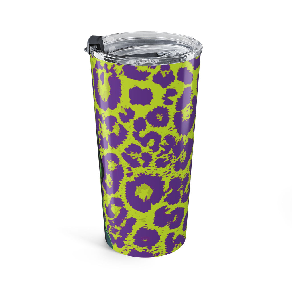 Purple Neon Lime Leopard Kz Tumbler 20oz