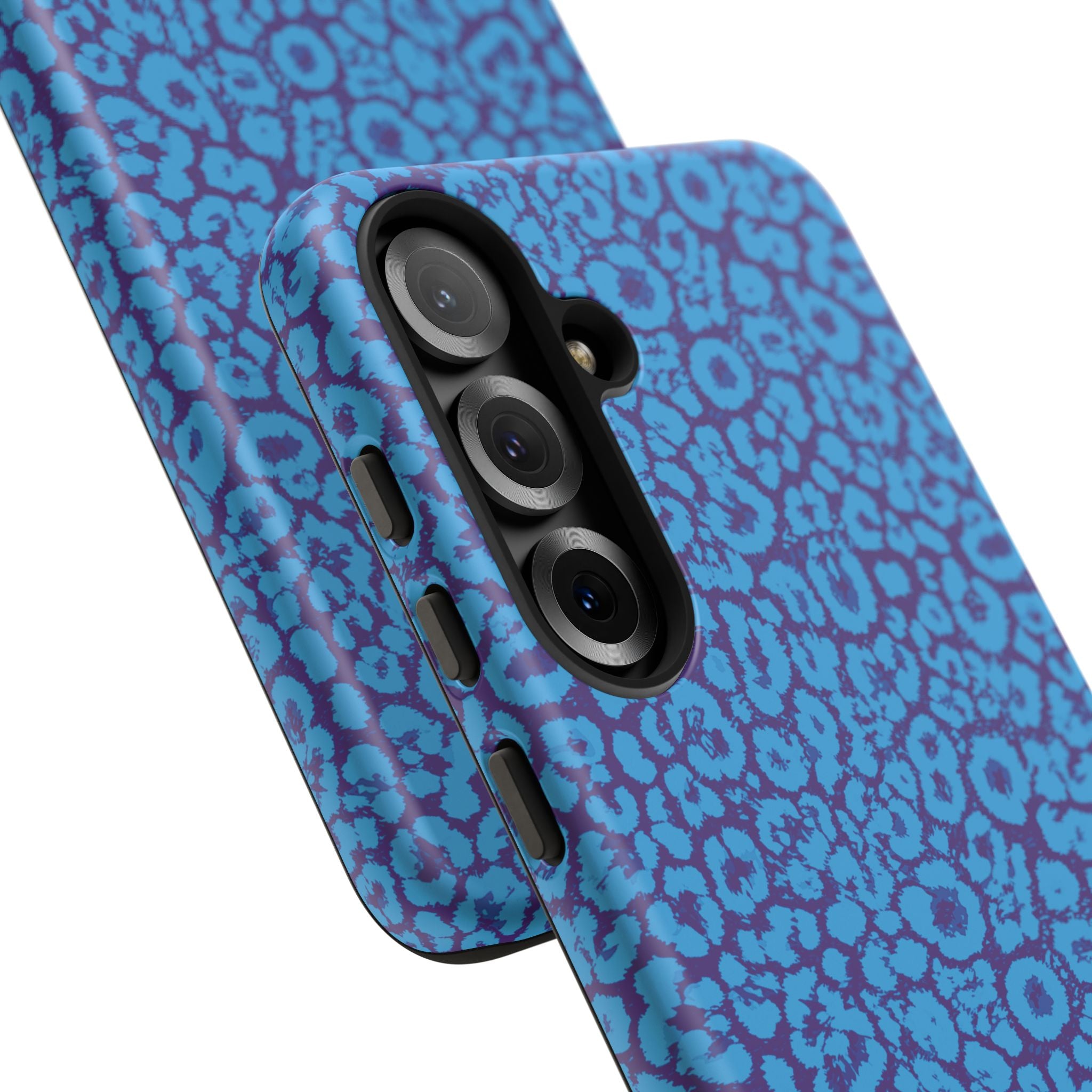 Blue Purple Leopard Tough Phone Case iPhone, Galaxy, or Google Pixel