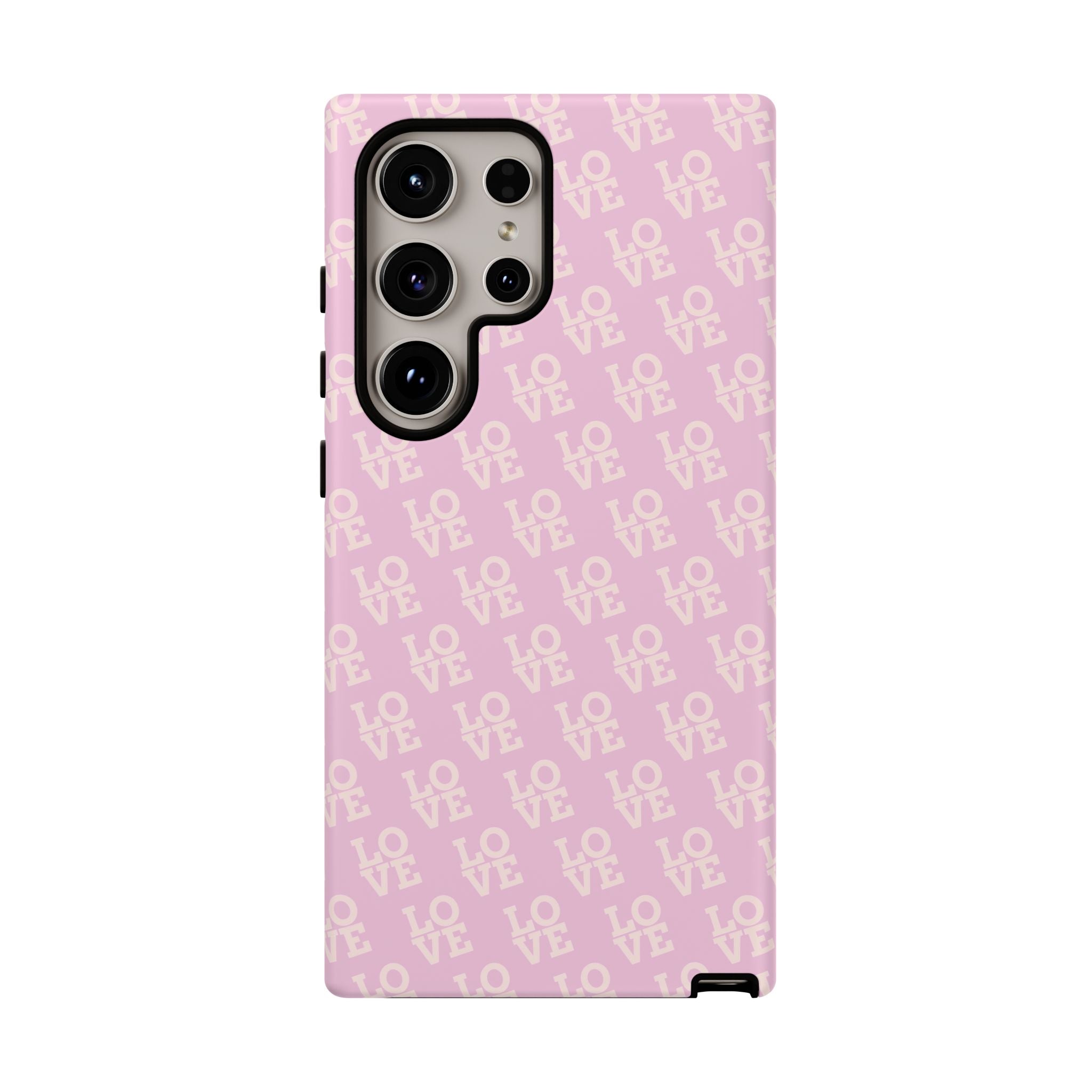 LOVE Pink Tough Phone Case for iPhone, Galaxy, or Google Pixel