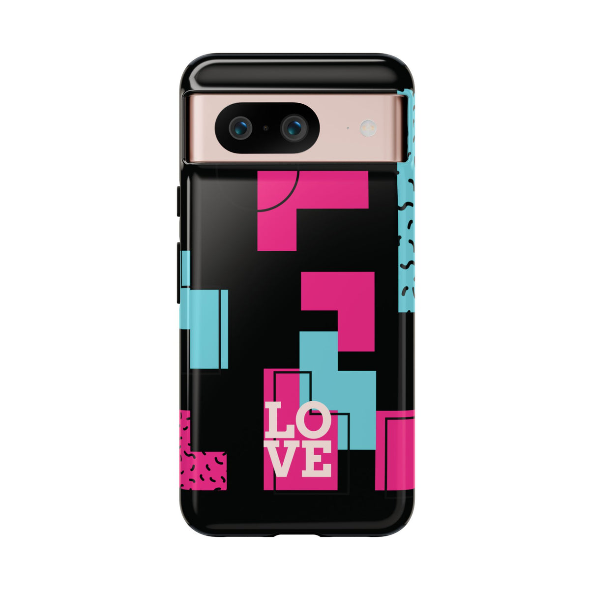 Retro Blocks LOVE Tough Case for iPhone, Galaxy or Google Pixel
