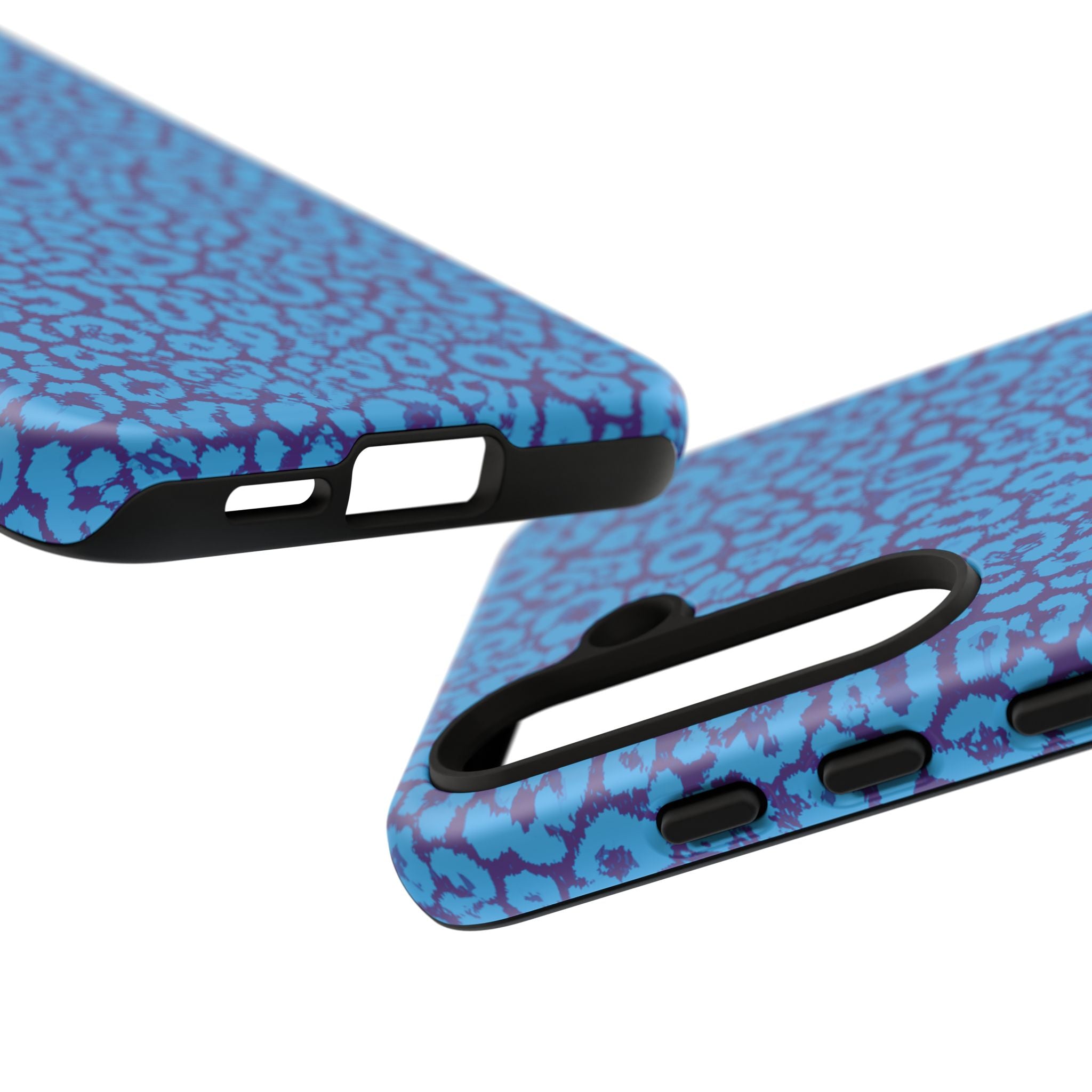 Blue Purple Leopard Tough Phone Case iPhone, Galaxy, or Google Pixel
