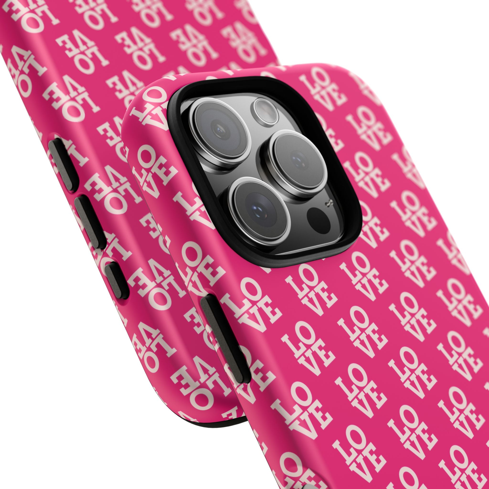 Vibrant Pink LOVE Tough Case iPhone, Galaxy, or Google Pixel