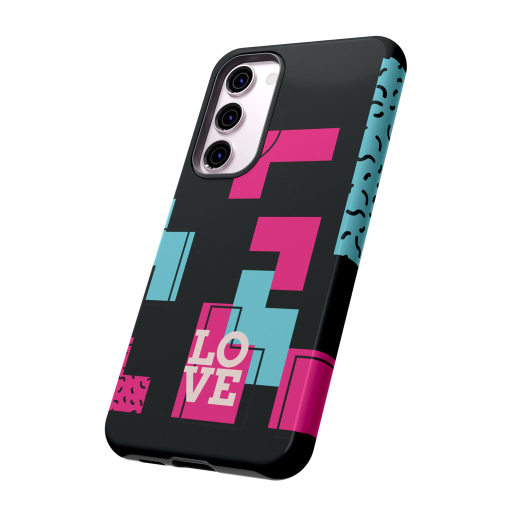Retro Blocks LOVE Tough Case for iPhone, Galaxy or Google Pixel
