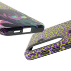 Purple Neon Lime Leopard Kz Tough Case for iPhone, Galaxy, or Google Pixel