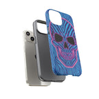 Neon Zebra Skull Tough Phone Case for iPhone, Galaxy, or Google Pixel