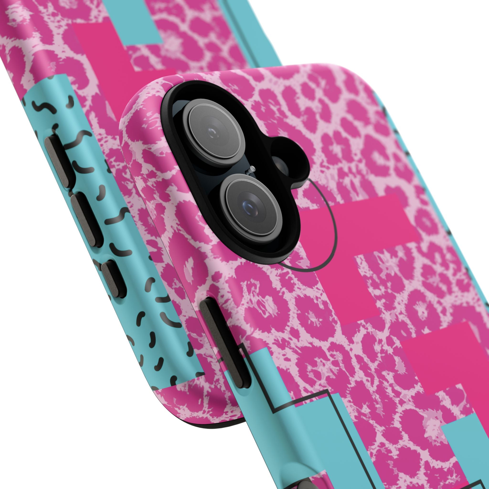 Retro Love Pink Leopard RG Tough Phone Case for iPhone, Galaxy, or Google Pixel