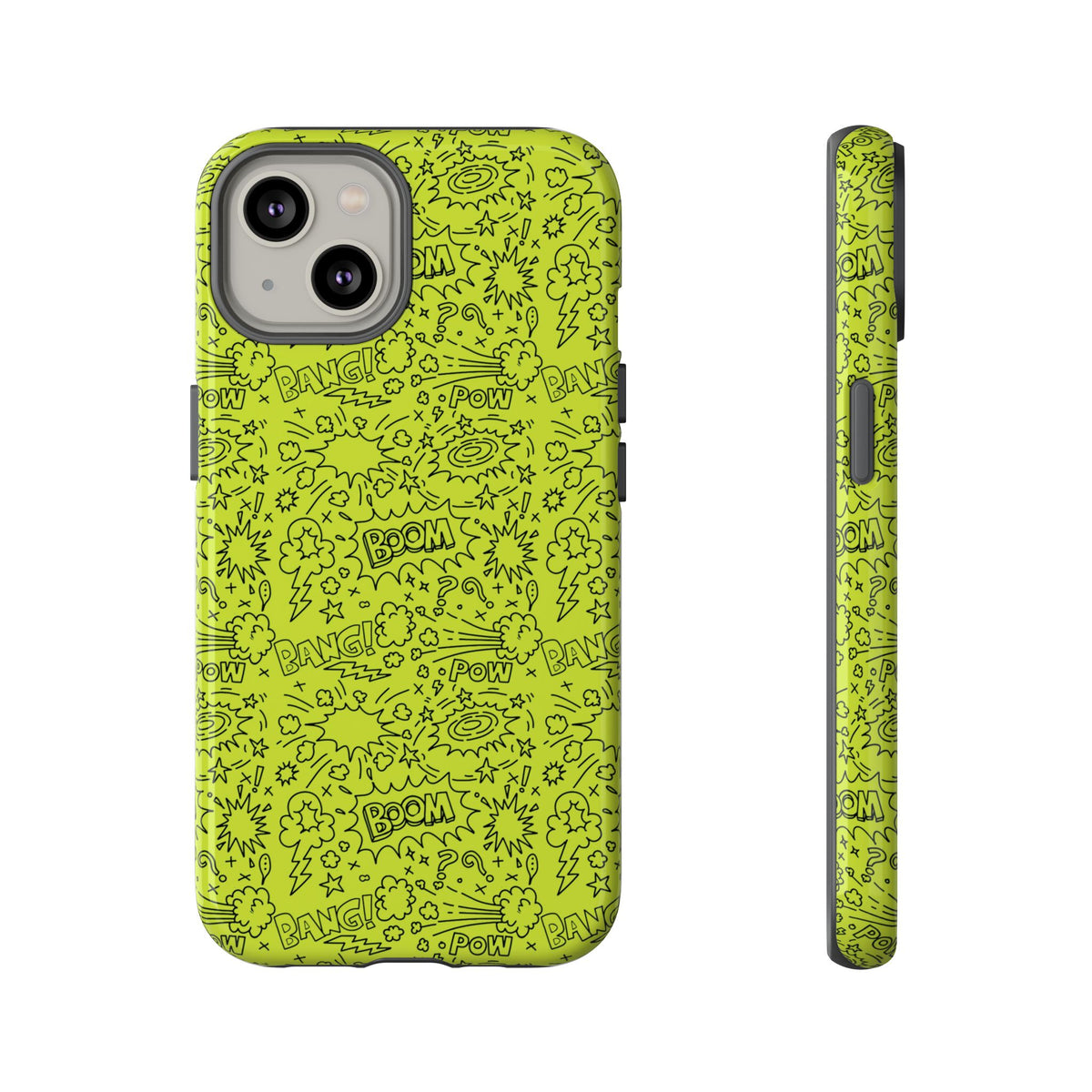 Neon Lime Wow Tough Case for iPhone, Galaxy, or Google Pixel