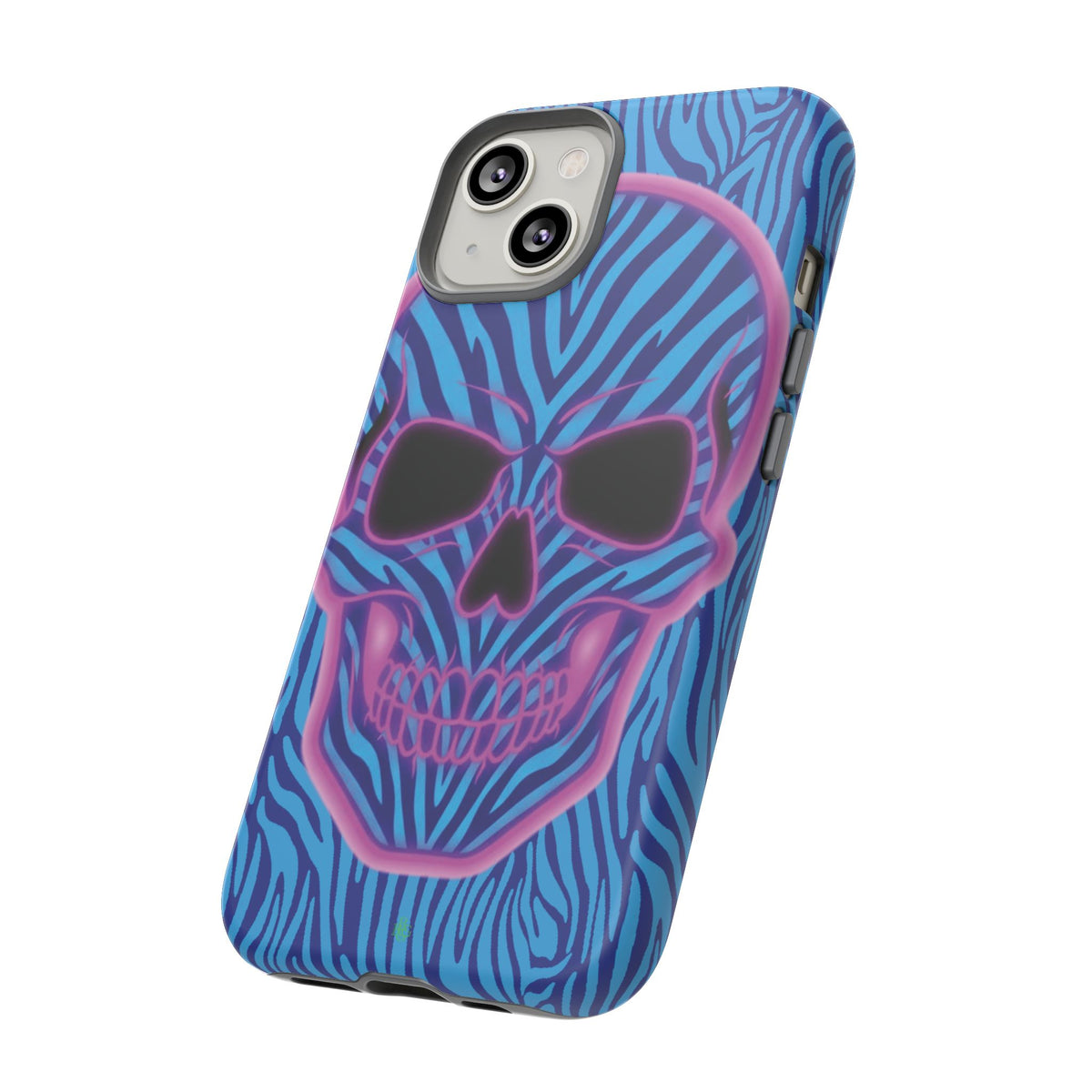 Neon Zebra Skull Tough Phone Case for iPhone, Galaxy, or Google Pixel