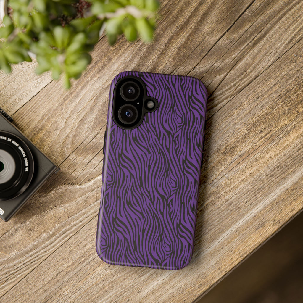 Purple Zebra Tough Phone Case for iPhone, Galaxy, or Google Pixel
