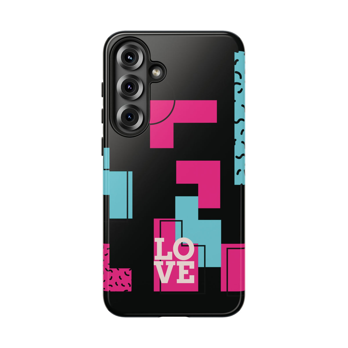 Retro Blocks LOVE Tough Case for iPhone, Galaxy or Google Pixel